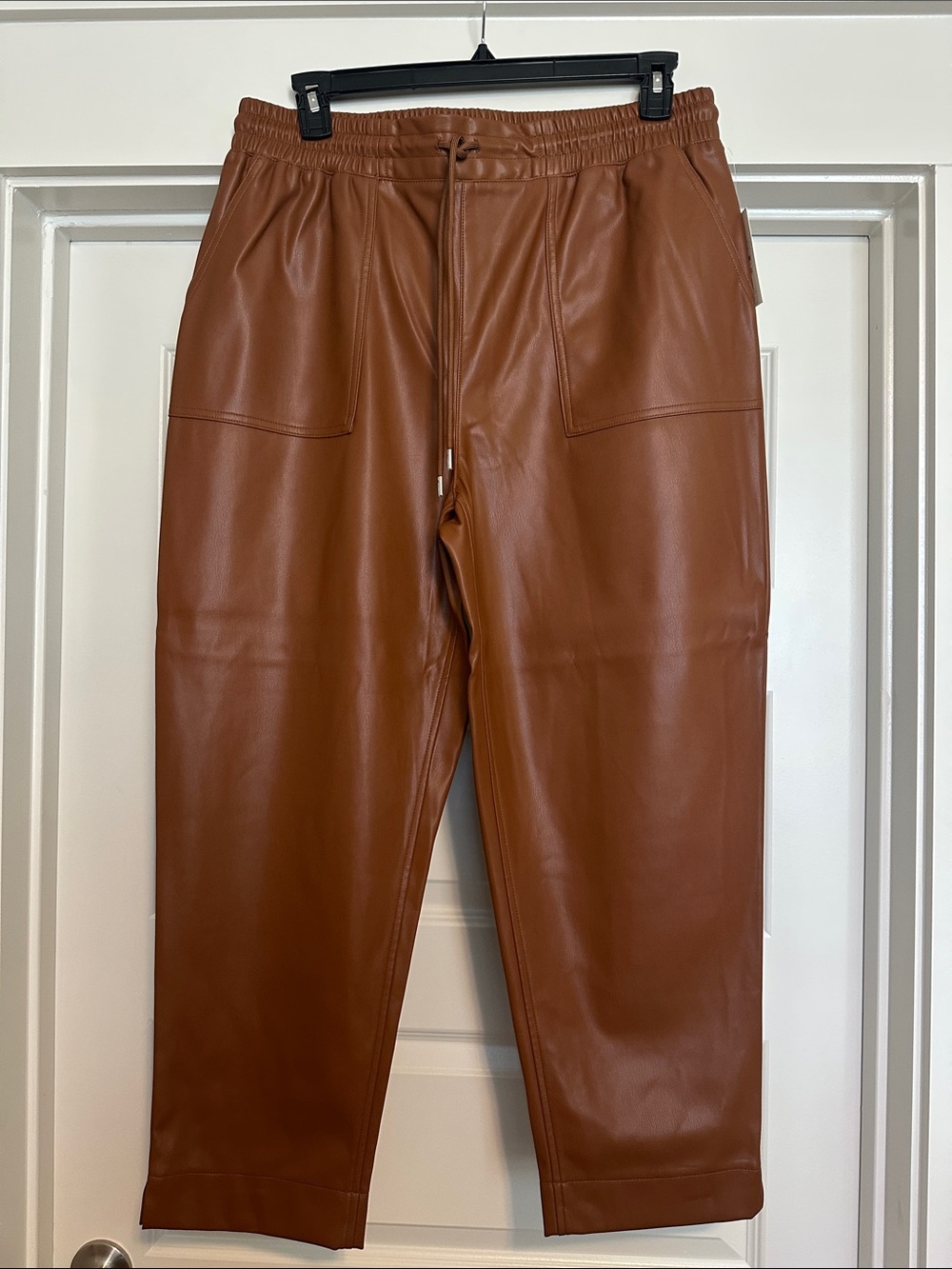 a new day Cognac Faux Leather Jogger Pants